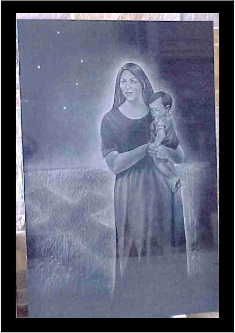 Our Lady of Lourdes Etching